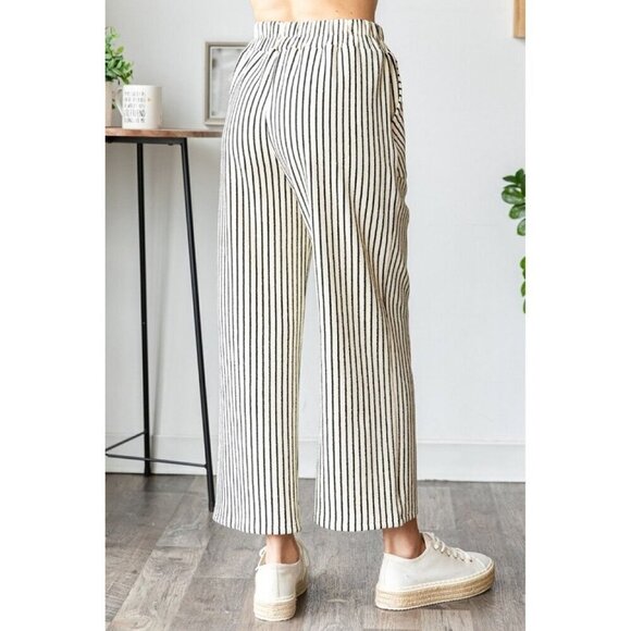 Stripe Texture Knit Front Pocket Long Pants - Picture 6 of 6